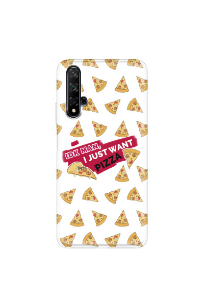 HUAWEI - Nova 5T - Soft Clear Case - Want Pizza Men Phone Case