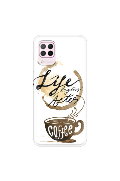 HUAWEI - P40 Lite - Soft Clear Case - Life begins after coffee