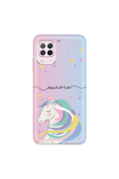 HUAWEI - P40 Lite - Soft Clear Case - Pink Unicorn Handwritten