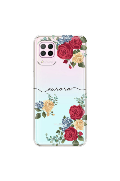 HUAWEI - P40 Lite - Soft Clear Case - Red Floral Handwritten