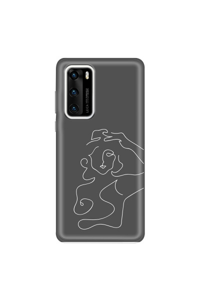 HUAWEI - P40 - Soft Clear Case - Grey Silhouette