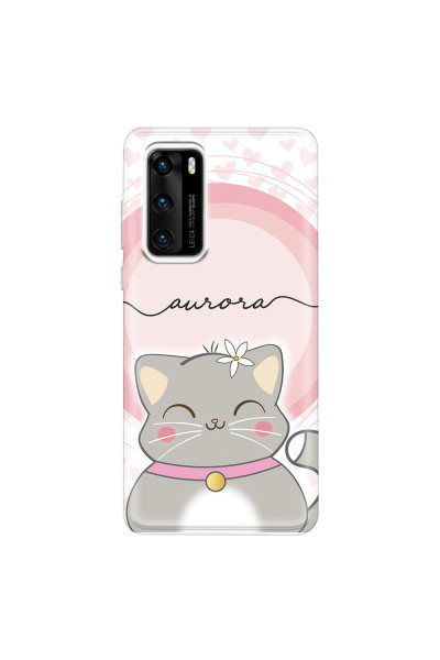 HUAWEI - P40 - Soft Clear Case - Kitten Handwritten