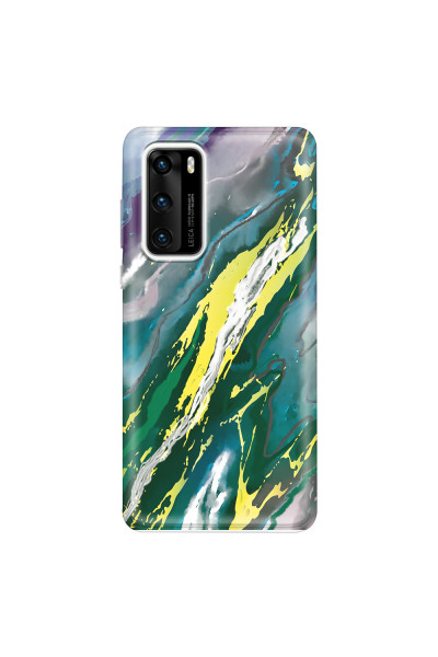 HUAWEI - P40 - Soft Clear Case - Marble Rainforest Green