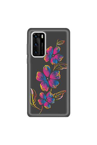HUAWEI - P40 - Soft Clear Case - Spring Flowers In The Dark