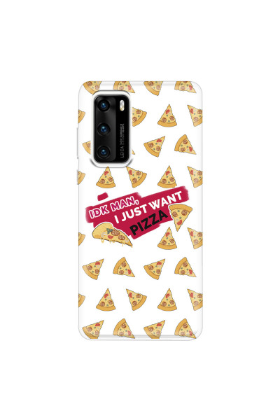 HUAWEI - P40 - Soft Clear Case - Want Pizza Men Phone Case