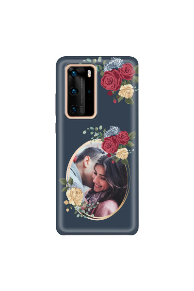 HUAWEI - P40 Pro - Soft Clear Case - Blue Floral Mirror Photo