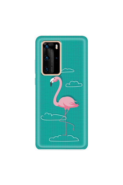 HUAWEI - P40 Pro - Soft Clear Case - Cartoon Flamingo
