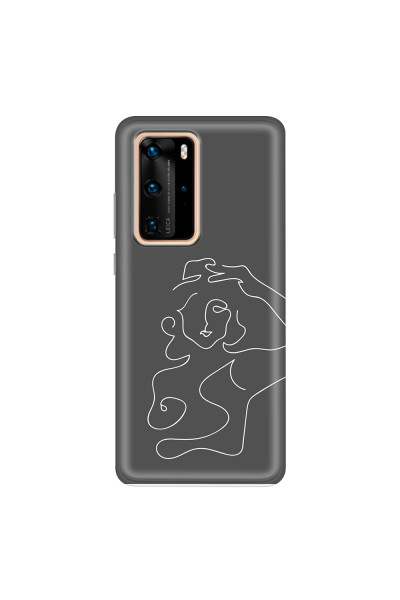 HUAWEI - P40 Pro - Soft Clear Case - Grey Silhouette