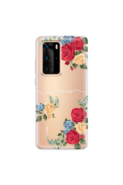 HUAWEI - P40 Pro - Soft Clear Case - Red Floral Handwritten Light 