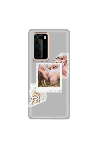 HUAWEI - P40 Pro - Soft Clear Case - Vintage Grey Collage Phone Case