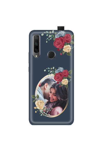 HONOR - Honor 9X - Soft Clear Case - Blue Floral Mirror Photo