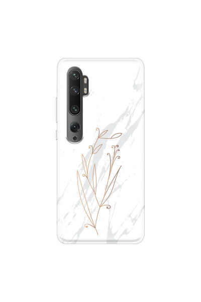 XIAOMI - Mi Note 10 / 10 Pro - Soft Clear Case - White Marble Flowers