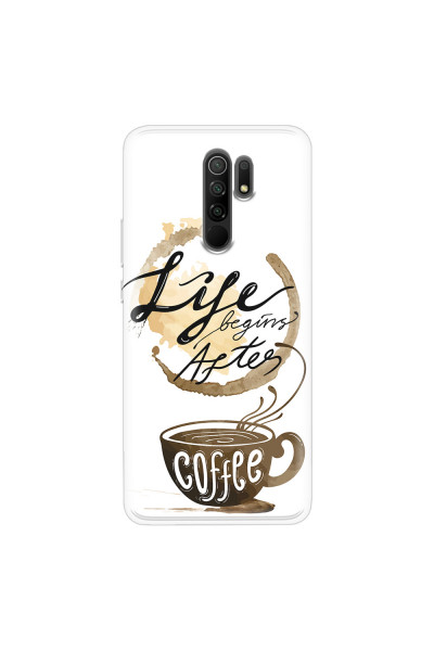 XIAOMI - Redmi 9 - Soft Clear Case - Life begins after coffee