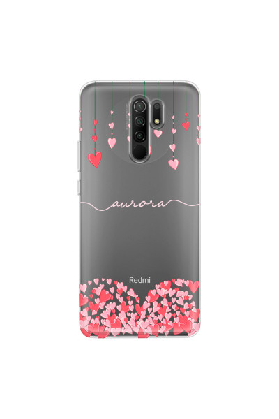 XIAOMI - Redmi 9 - Soft Clear Case - Love Hearts Strings Pink