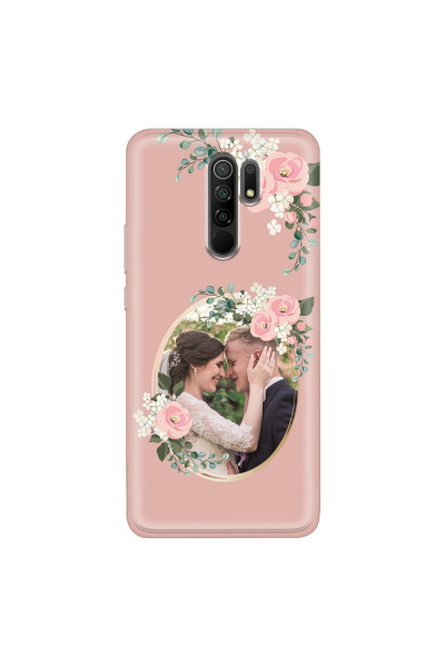 XIAOMI - Redmi 9 - Soft Clear Case - Pink Floral Mirror Photo