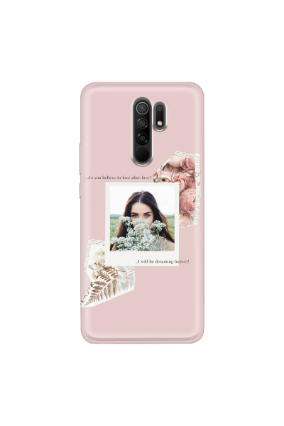 XIAOMI - Redmi 9 - Soft Clear Case - Vintage Pink Collage Phone Case