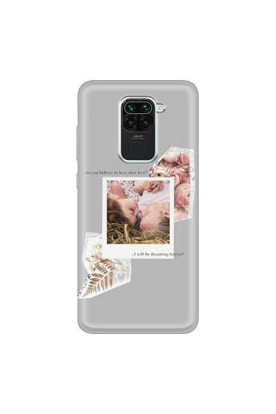 XIAOMI - Redmi Note 9 - Soft Clear Case - Vintage Grey Collage Phone Case