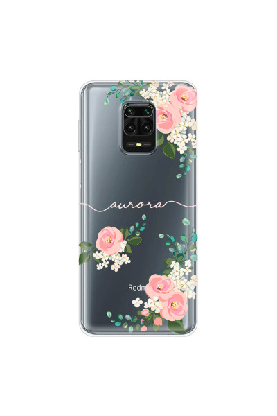 XIAOMI - Redmi Note 9 Pro / Note 9S - Soft Clear Case - Pink Floral Handwritten Light