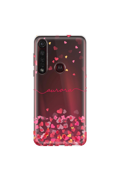 MOTOROLA by LENOVO - Moto G8 Plus - Soft Clear Case - Scattered Hearts