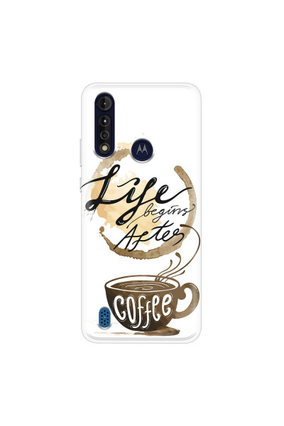 MOTOROLA by LENOVO - Moto G8 Power Lite - Soft Clear Case - Life begins after coffee