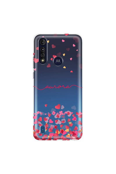 MOTOROLA by LENOVO - Moto G8 Power Lite - Soft Clear Case - Scattered Hearts