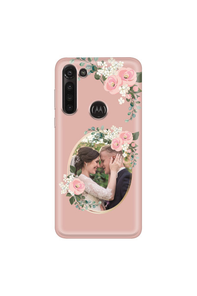 MOTOROLA by LENOVO - Moto G8 Power - Soft Clear Case - Pink Floral Mirror Photo