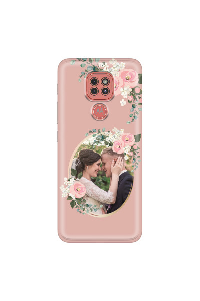 MOTOROLA by LENOVO - Moto G9 Play - Soft Clear Case - Pink Floral Mirror Photo