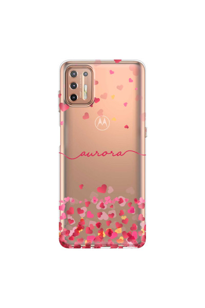 MOTOROLA by LENOVO - Moto G9 Plus - Soft Clear Case - Scattered Hearts