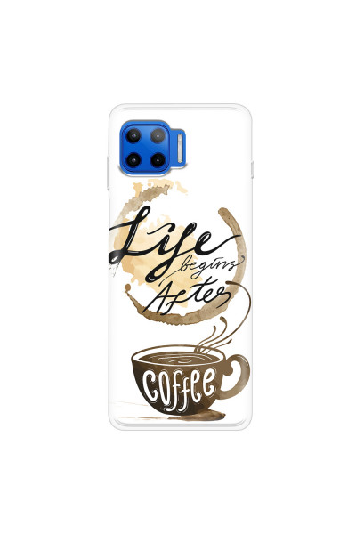 MOTOROLA by LENOVO - Moto G 5G Plus - Soft Clear Case - Life begins after coffee