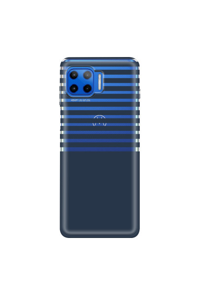 MOTOROLA by LENOVO - Moto G 5G Plus - Soft Clear Case - Life in Blue Stripes