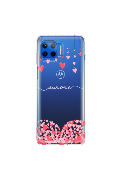 MOTOROLA by LENOVO - Moto G 5G Plus - Soft Clear Case - Love Hearts Strings Pink