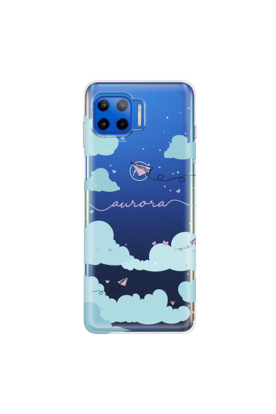 MOTOROLA by LENOVO - Moto G 5G Plus - Soft Clear Case - Up in the Clouds Purple