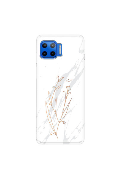 MOTOROLA by LENOVO - Moto G 5G Plus - Soft Clear Case - White Marble Flowers