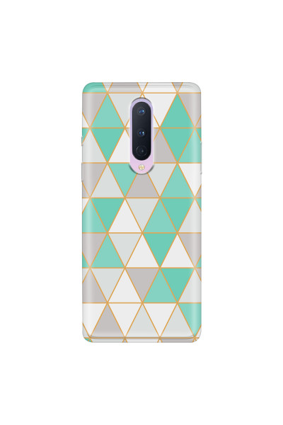 ONEPLUS - OnePlus 8 - Soft Clear Case - Green Triangle Pattern