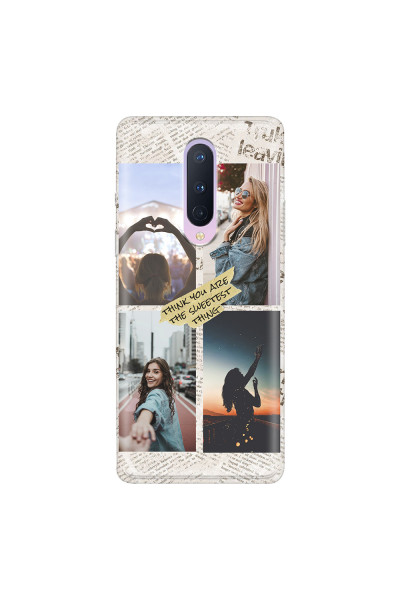 ONEPLUS - OnePlus 8 - Soft Clear Case - Newspaper Vibes Phone Case