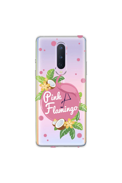 ONEPLUS - OnePlus 8 - Soft Clear Case - Pink Flamingo