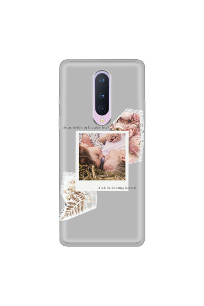 ONEPLUS - OnePlus 8 - Soft Clear Case - Vintage Grey Collage Phone Case