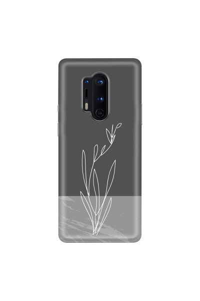 ONEPLUS - OnePlus 8 Pro - Soft Clear Case - Dark Grey Marble Flower