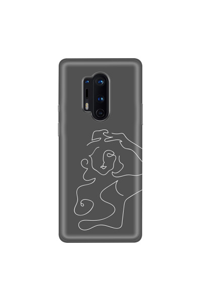 ONEPLUS - OnePlus 8 Pro - Soft Clear Case - Grey Silhouette