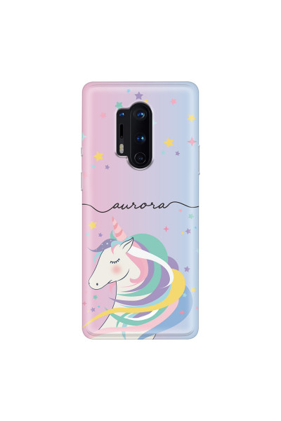 ONEPLUS - OnePlus 8 Pro - Soft Clear Case - Pink Unicorn Handwritten