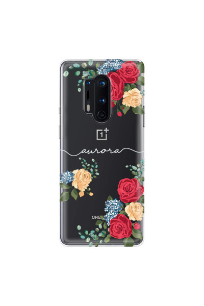 ONEPLUS - OnePlus 8 Pro - Soft Clear Case - Red Floral Handwritten Light 