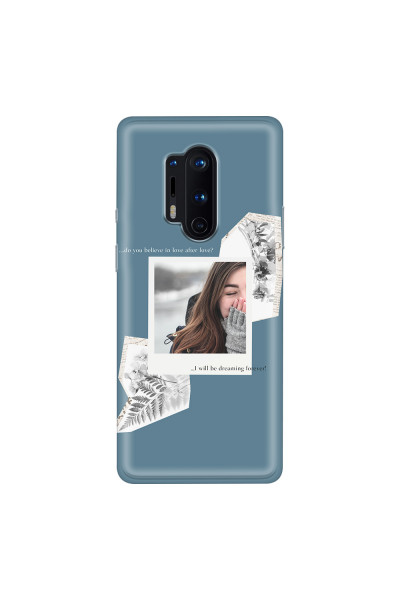ONEPLUS - OnePlus 8 Pro - Soft Clear Case - Vintage Blue Collage Phone Case