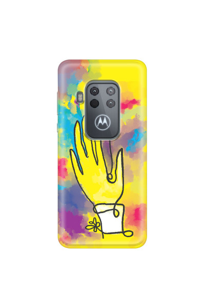 MOTOROLA by LENOVO - Moto One Zoom - Soft Clear Case - Abstract Hand Paint