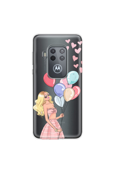 MOTOROLA by LENOVO - Moto One Zoom - Soft Clear Case - Balloon Party