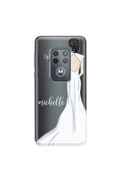 MOTOROLA by LENOVO - Moto One Zoom - Soft Clear Case - Bride To Be Blackhair