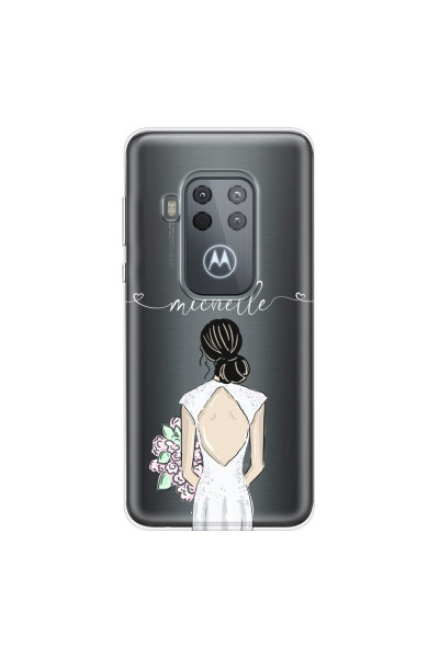 MOTOROLA by LENOVO - Moto One Zoom - Soft Clear Case - Bride To Be Blackhair II.