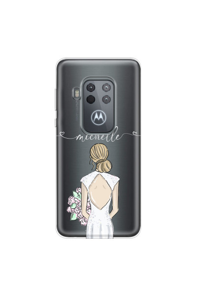 MOTOROLA by LENOVO - Moto One Zoom - Soft Clear Case - Bride To Be Blonde II.