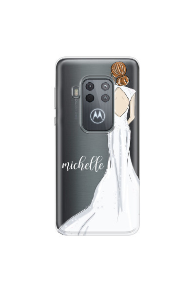 MOTOROLA by LENOVO - Moto One Zoom - Soft Clear Case - Bride To Be Redhead