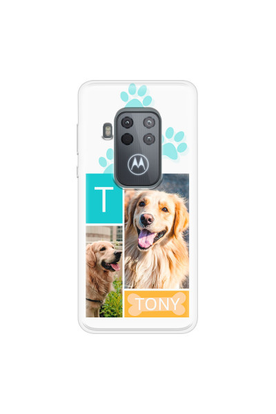 MOTOROLA by LENOVO - Moto One Zoom - Soft Clear Case - Dog Collage