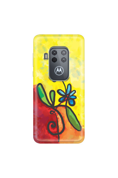 MOTOROLA by LENOVO - Moto One Zoom - Soft Clear Case - Flower in Picasso Style